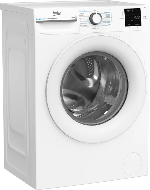 Пральна машина Beko фронтальна, 8кг, 1000, A+++, 55см, дисплей, інвертор, пара, білий