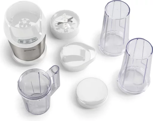 Блендер Gorenje стаціонарний 1000Вт, чаша-750мл, подрібнювач, білий-нерж