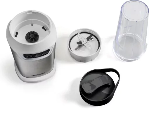 Блендер Gorenje стаціонарний 700Вт, чаша-750мл, подрібнювач, білий-нерж