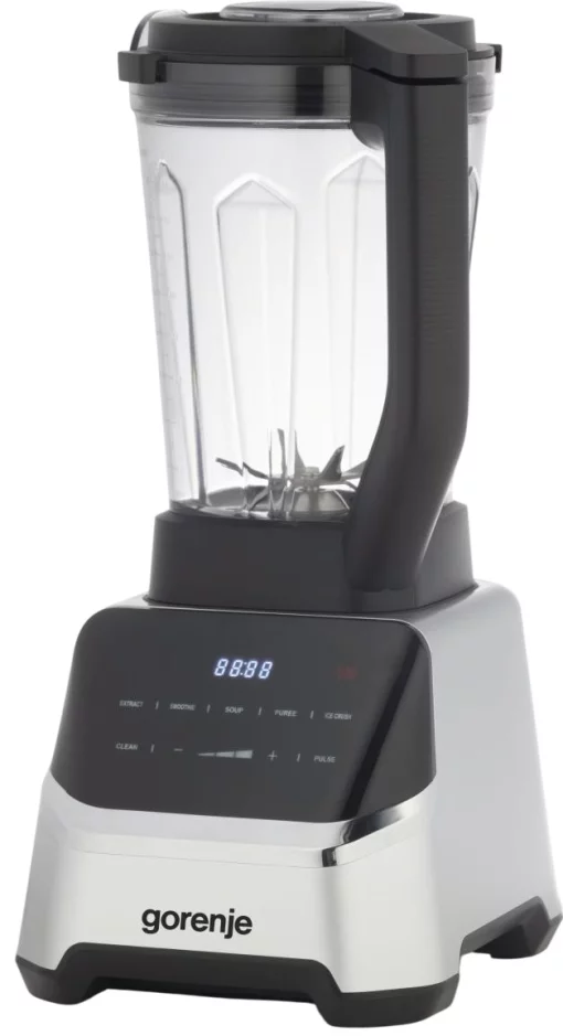Блендер Gorenje стаціонарний 1500Вт, чаша-2000мл, дисплей, подрібнювач, чорний-нерж