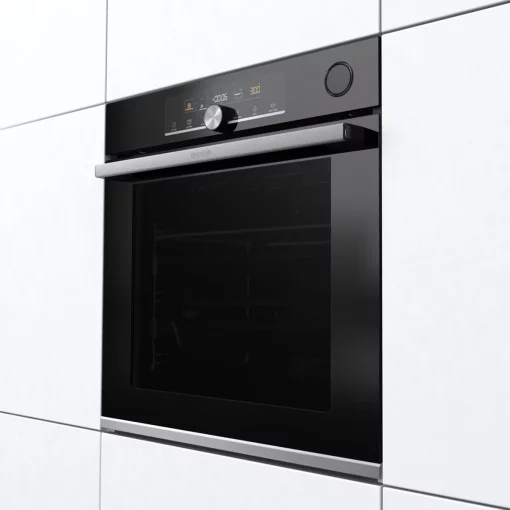 Духова шафа Gorenje електрична, 77л, A+, пара, дисплей, піроліз, готування на різних рівнях, чорний
