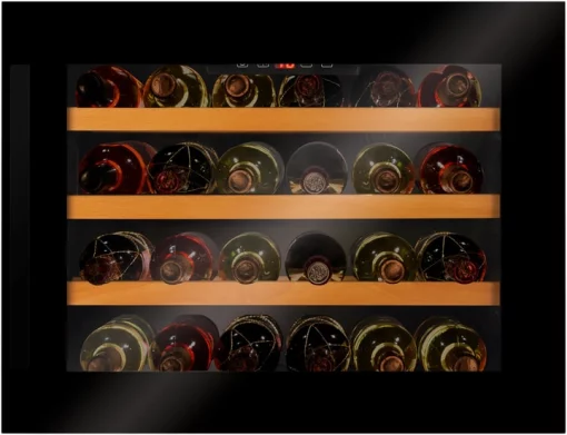 Холодильник Hansa вбудований для вина, 45.5x59х60.8, холод.відд.-63л, зон - 1, бут-28, ST, диспл внутр., чорний