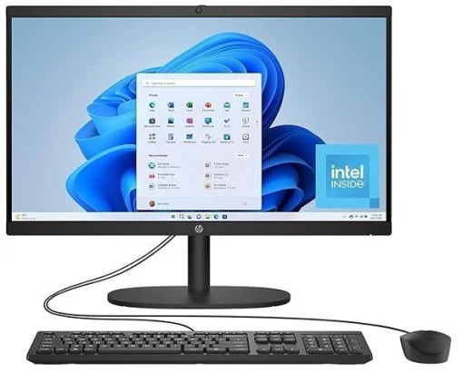 Комп'ютер персональний моноблок HP All-in-One 21,5" FHD VA AG, Intel i3-N300, 8GB, F512GB, UMA, WiFi, кл+м, 2р, DOS, чорний
