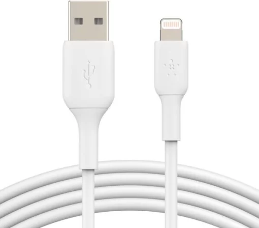 Кабель USB-A > Lightning заряджання/синхронізації Belkin 1м, 12Вт, PVC, білий