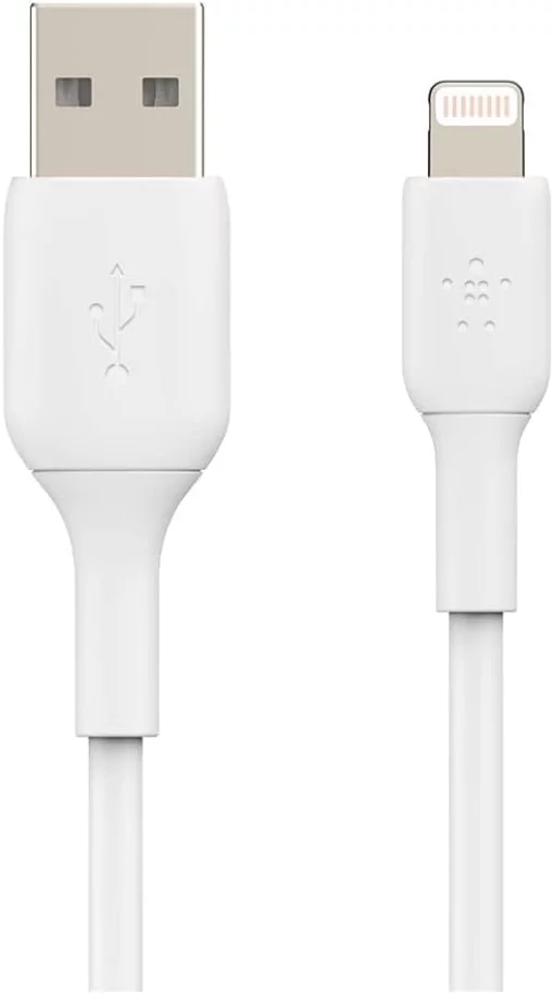 Кабель USB-A > Lightning заряджання/синхронізації Belkin 1м, 12Вт, PVC, (2 Pack), білий