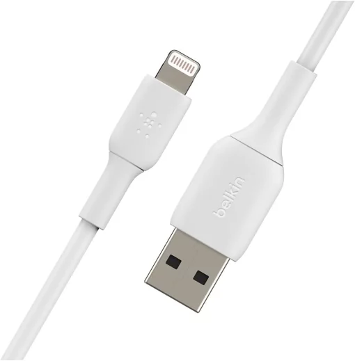 Кабель USB-A > Lightning заряджання/синхронізації Belkin 1м, 12Вт, PVC, (2 Pack), білий