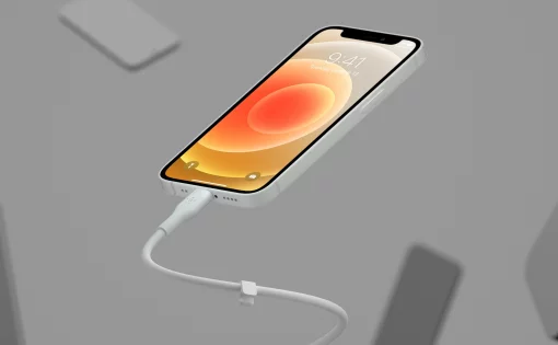 Кабель USB-A > Lightning заряджання/синхронізації Belkin 1м, силіконовий з кліпсою, білий