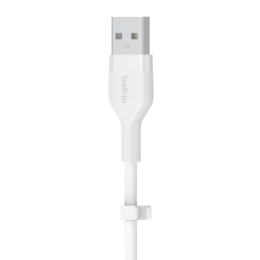 Кабель USB-A > Lightning заряджання/синхронізації Belkin 1м, силіконовий з кліпсою, білий