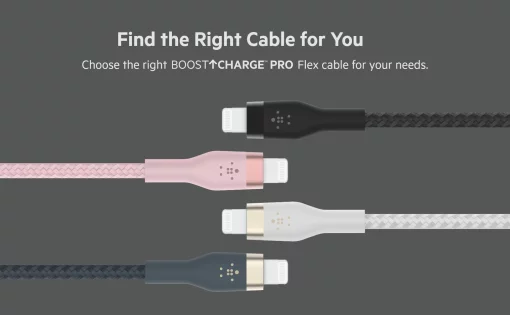 Кабель USB-A > Lightning заряджання/синхронізації Belkin 1м, плетений, силіконовий, з ремінцем на магніті, чорний