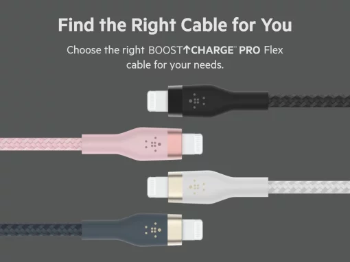 Кабель USB-A > Lightning заряджання/синхронізації Belkin 1м, плетений, силіконовий, з ремінцем на магніті, чорний