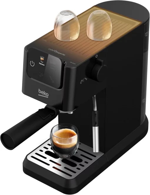 Кавоварка Beko ріжкова 1.1л, мелена, ручний капучинатор, підігрів чашок, авторецептів - 2, дисплей, чорний