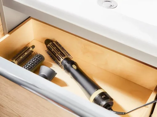 Фен-щітка Rowenta Express Style, 800Вт, 3 режими, іоніз-я, хол. обдув, кераміка, турмалін, чорно-золотий