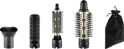 Фен-щітка Rowenta Express Style, 800Вт, 3 режими, іоніз-я, хол. обдув, кераміка, турмалін, чорно-золотий