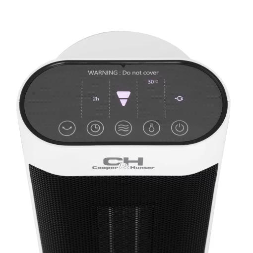 Тепловентилятор Cooper&Hunter CH-F2000CTE 20 м2, 2000Вт, електронне упр-ння, керамічний нагрів. елемент, пульт ДК, білий