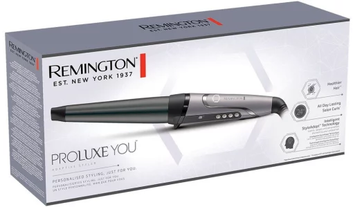 Плойка Remington ProLuxe, конусна, темп.режимів-9, D-19-32mm, 130-210С, кераміка, сріблястий