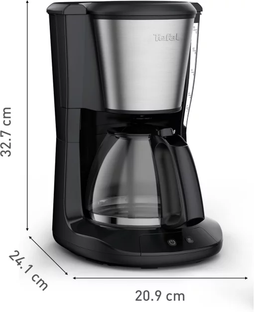 Кавоварка Tefal крапельна Subito 1.25л, мелена, чорно-сріблястий