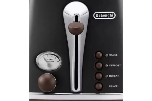 Тостер  DeLonghi Icona Vintage 900Вт, метал, односторонній підігрів, чорний
