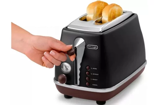 Тостер  DeLonghi Icona Vintage 900Вт, метал, односторонній підігрів, чорний