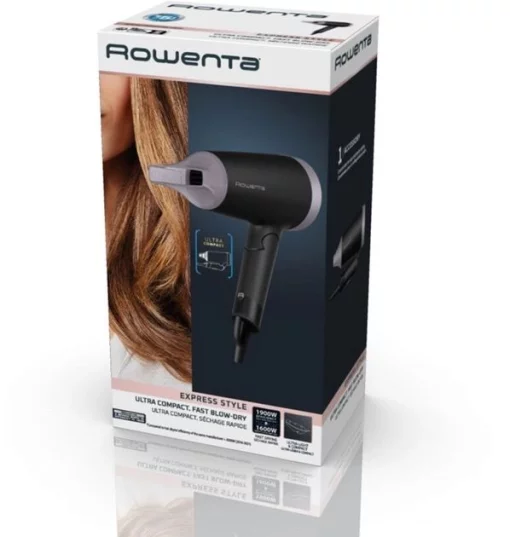Фен Rowenta Express Style дорожній, 1600Вт, 2 режими, складна ручка, чорний