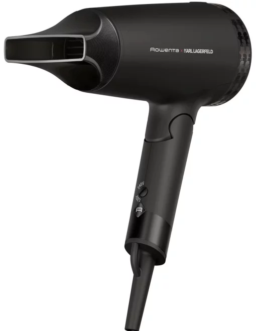 Фен Rowenta Karl Lagerfeld Express Style дорожній, 1600Вт, 2 режими, хол. обдув, складна ручка, чорний