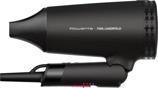 Фен Rowenta Karl Lagerfeld Express Style дорожній, 1600Вт, 2 режими, хол. обдув, складна ручка, чорний