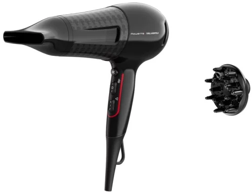 Фен Rowenta x Karl Lagerfeld Powerline, 2100Вт, 3 режими, дифузор, іоніз-я, хол. обдув, чорний