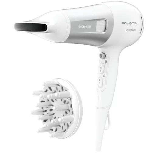 Фен Rowenta Powerline, 2400Вт, 3 режими, дифузор, іоніз-я, хол. обдув, біло-сірий