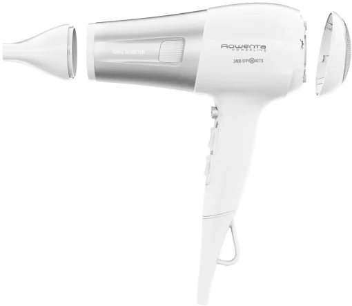 Фен Rowenta Powerline, 2400Вт, 3 режими, дифузор, іоніз-я, хол. обдув, біло-сірий