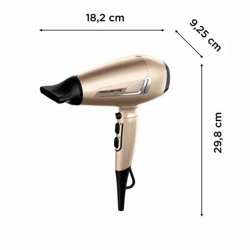 Фен Rowenta Pro Expert Tresor Collection, 2200Вт, 3 режими, іоніз-я, дифузор, 2 концентратора,  хол. обдув, чохол, заколка, бронзовий