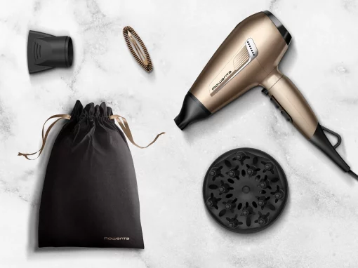 Фен Rowenta Pro Expert Tresor Collection, 2200Вт, 3 режими, іоніз-я, дифузор, 2 концентратора,  хол. обдув, чохол, заколка, бронзовий