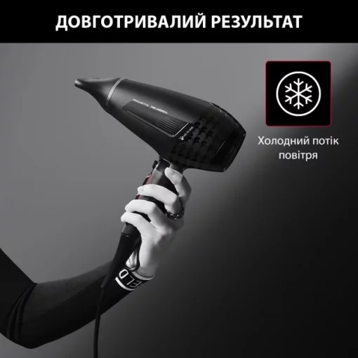 Фен Rowenta x Karl Lagerfeld K/Pro Stylist, 2200Вт, 3 режими, іоніз-я, дифузор, 2 концентратора, хол. обдув, чорний