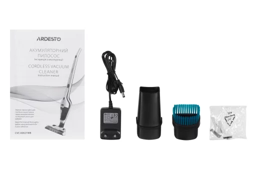 Пилосос Ardesto безпровідний, 29Вт, конт пил -0.55л, автон. робота до 35хв, HEPA, турбощітка з LED, білий