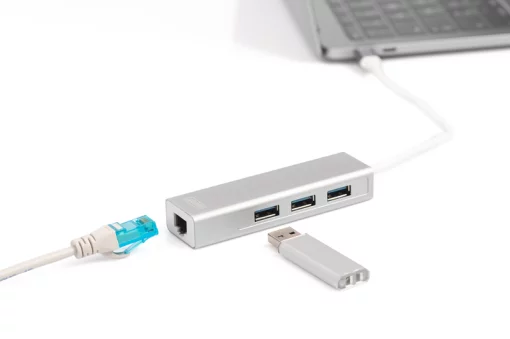 Концентратор DIGITUS USB-C - USB 3.0 3 Port Hub + Gigabit Ethernet