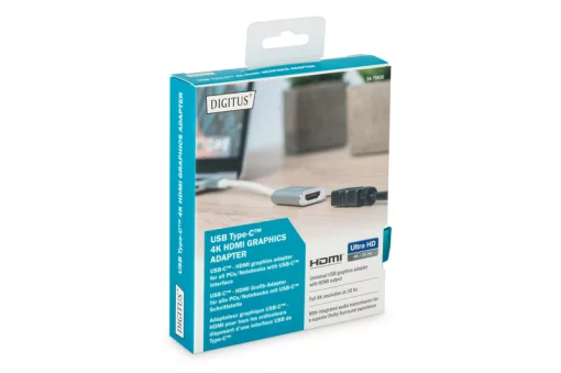 Адаптер DIGITUS USB-C - HDMA UHD 4K, M/F, 0.2м