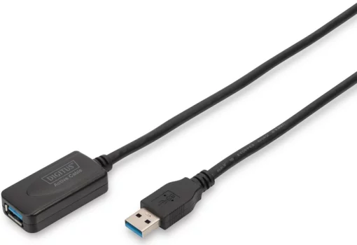 Подовжувач DIGITUS USB 3.0 Active Cable, A/M-A/F, 5м, чорний
