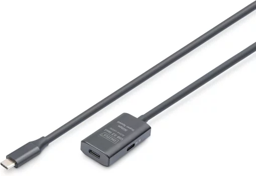 Подовжувач DIGITUS USB 3.2 Gen1 Active Cable 5G, C/M-C/F, 10м, чорний