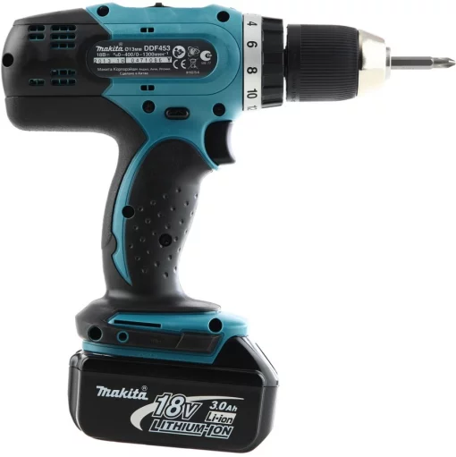 Шурупокрут-дриль акумуляторний Makita DDF453SYX4 18В 2х1.5А·год 42Нм 0-400·0-1300об/хв кейс 1.6кг