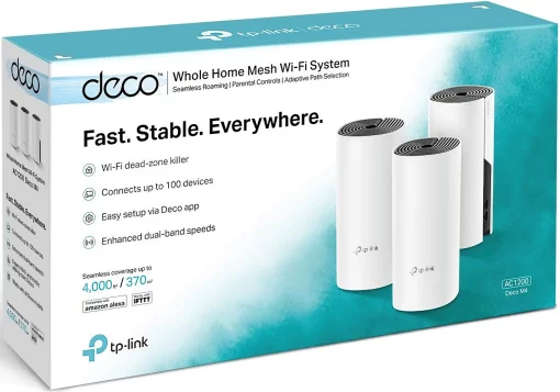 Система WiFi-Mesh TP-LINK Deco E4 AC1200, 2xFE LAN/WAN, 3мод