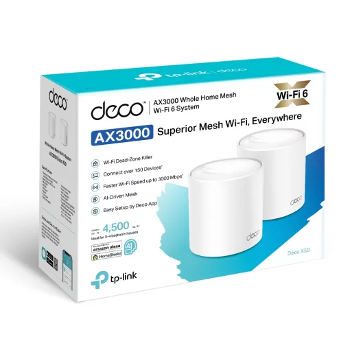 Система WiFi-Mesh TP-LINK Deco X50 AX3000, 3xGE LANWAN, 2мод