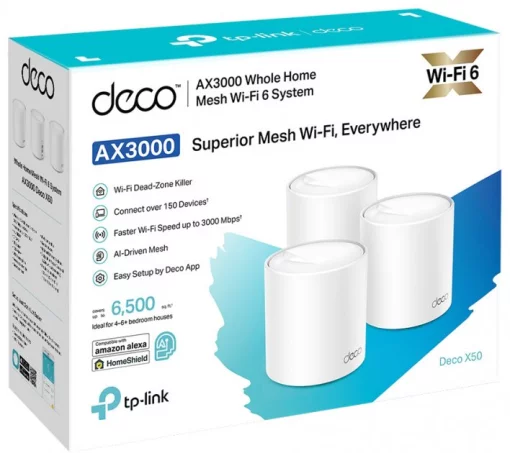 Система WiFi-Mesh TP-LINK Deco X50 AX3000, 3xGE LANWAN, 3мод
