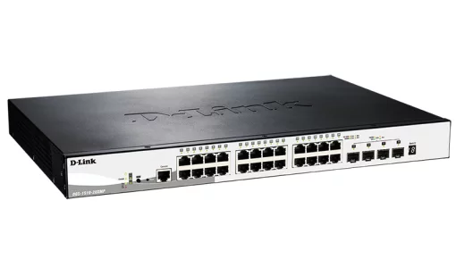 Комутатор D-Link DGS-1510-28XMP 24xGE PoE, 4xSFP+, SmartPro