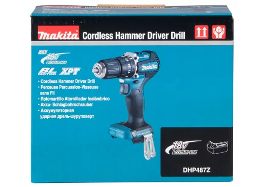 Шурупокрут-дриль акумуляторний Makita DHP487Z 18В 25·40Нм 0-500·0-1700об/хв 1.4кг без АКБ та ЗП