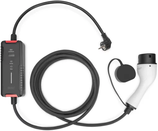 Пристрій зарядний DIGITUS EV Single Phase, 3.7kW, 5 m, Schuko to Type 2, з блоком керування та індикуації заряду