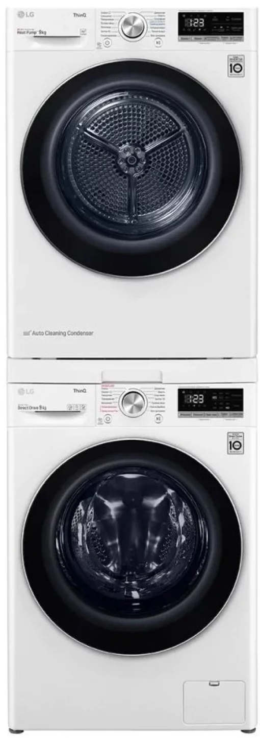 Комплект монтажний LG для з'єднання пральної машини з сушильною машиною, висувна полиця, білий