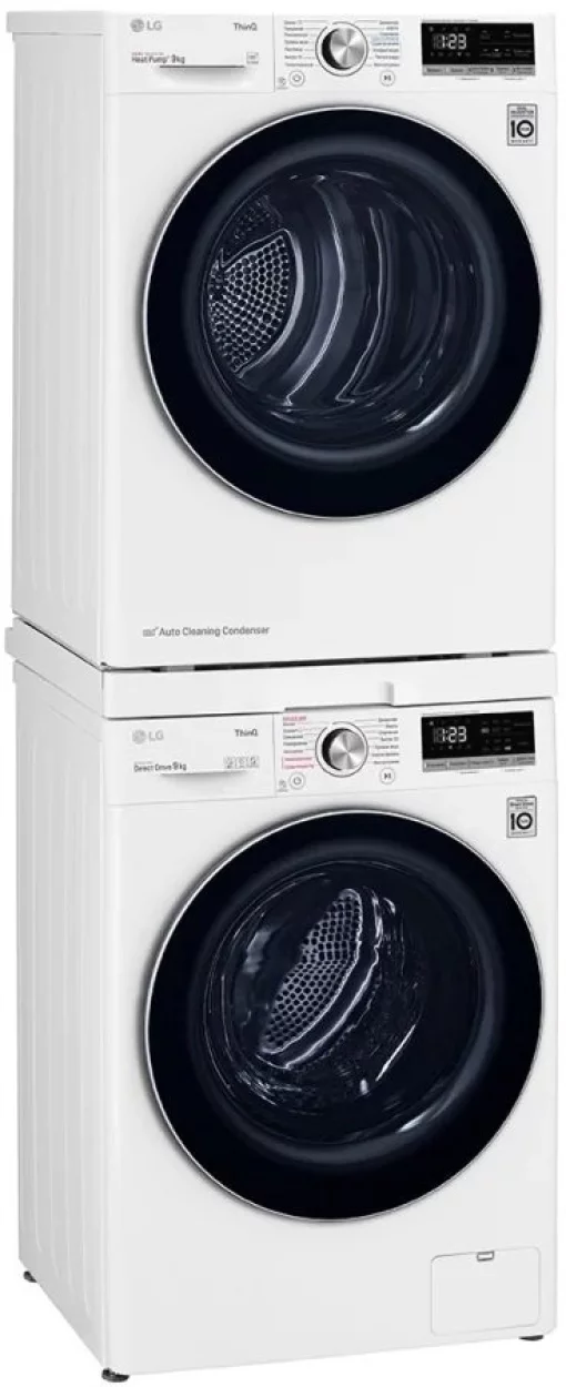 Комплект монтажний LG для з'єднання пральної машини з сушильною машиною, висувна полиця, білий