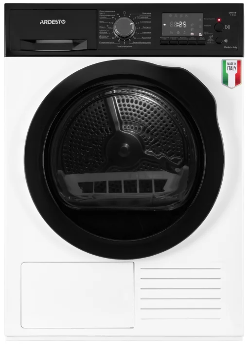 Сушильна машина ARDESTO тепловий насос Bianco Vero, 8кг, A++, 63см, дисплей, підсвіч.барабана, білий