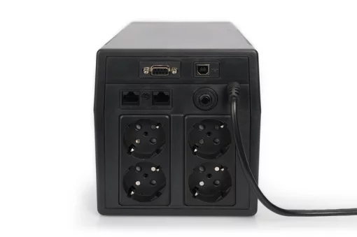 Джерело безперебійного живлення DIGITUS 1000VA/600W, LCD, RJ45, RS232, USB, 4xSchuko