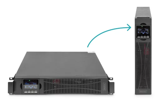 Джерело безперебійного живлення DIGITUS 1500VA/1500W, RTU2, LCD, RJ45, RS232, USB, 8xC13