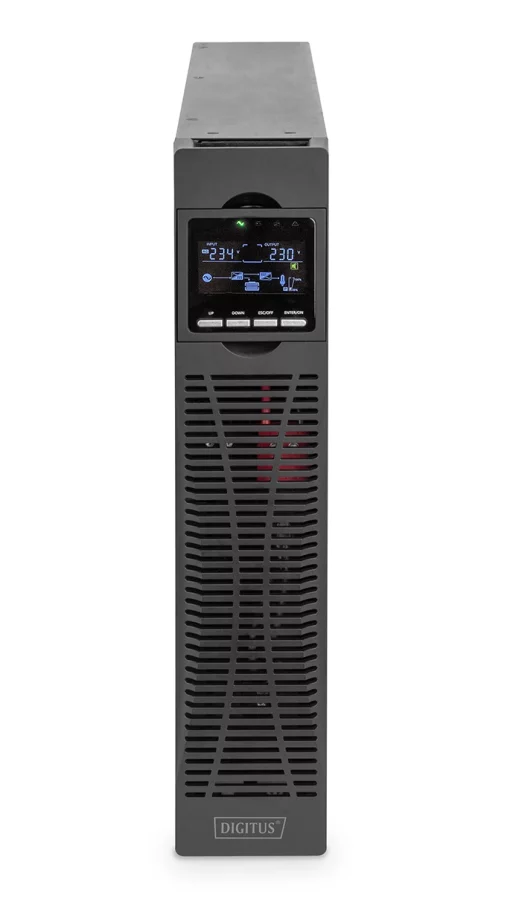 Джерело безперебійного живлення DIGITUS 1500VA/1500W, RTU2, LCD, RJ45, RS232, USB, 8xC13