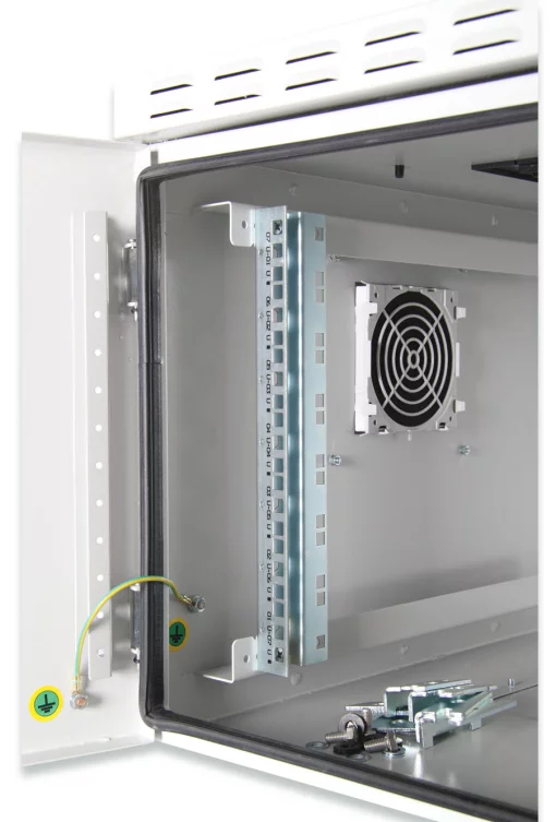 Шафа DIGITUS 19", 12U, вулична, металеві двері, 600x600 мм, 100кг максимально, IP55, сіра